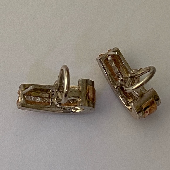 💎 .54ct Diamond 14k solid rose gold and 925 silver earrings genuine real stones - Picture 11 of 16